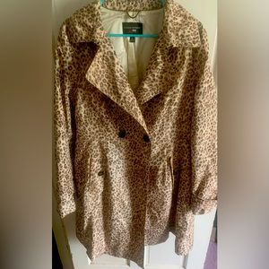 Leopard Print Banana Republic / Mad Men Collection Raincoat - XL